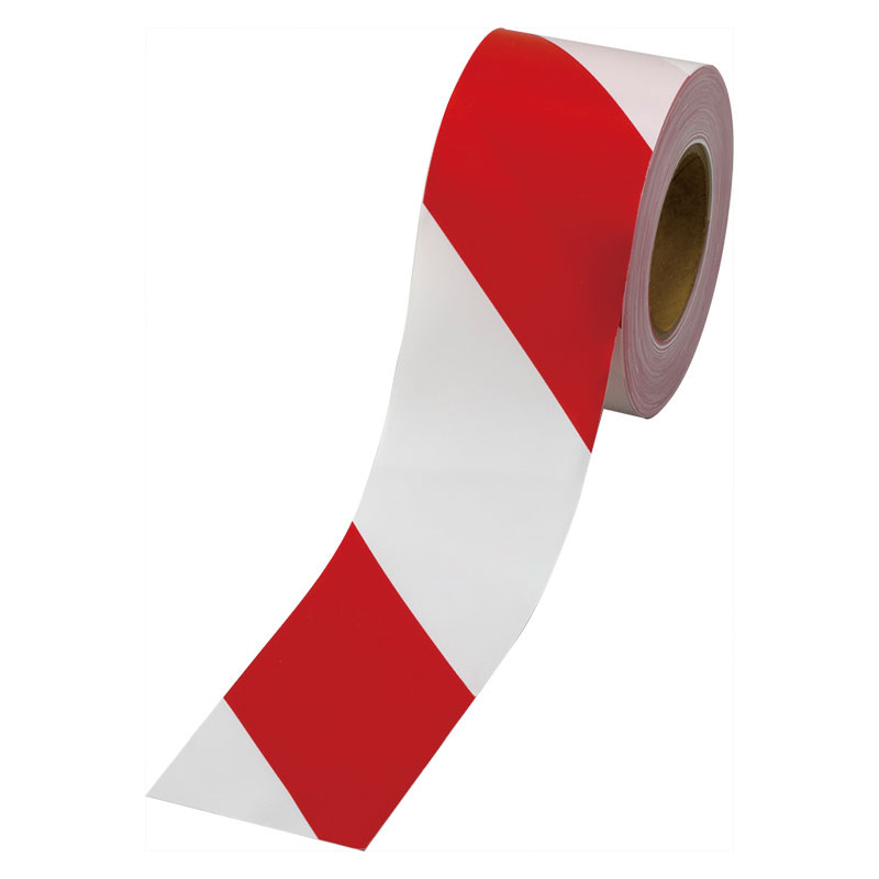 ストライプテープ 非粘着 赤/白 (374-113) 安全用品・工事看板通販のサインモール