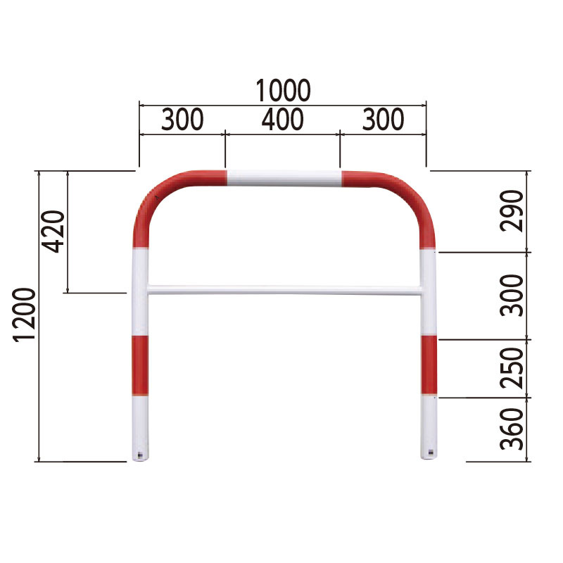 カーストッパー 赤・白 W1000 (835-301) 安全用品・工事看板通販のサインモール