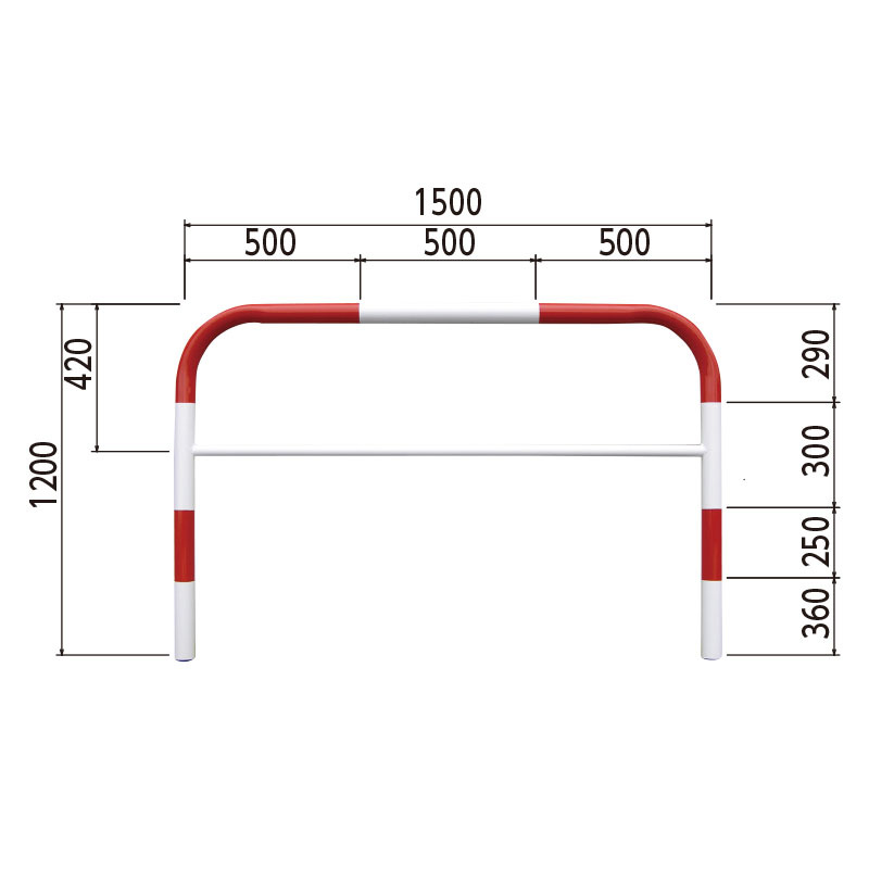 カーストッパー 赤・白 W1500 (835-302) 安全用品・工事看板通販のサインモール