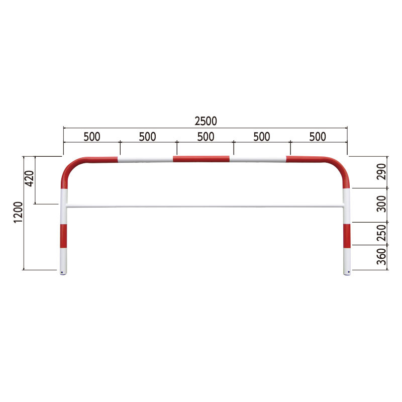 カーストッパー 赤・白 W2500 (835-304) 安全用品・工事看板通販のサインモール