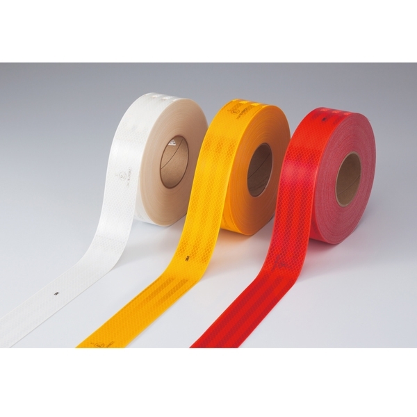 安全用品ストア: 高輝度反射テープ 55mm幅×50m カラー:黄 (390013) 蛍光テープ・反射テープ