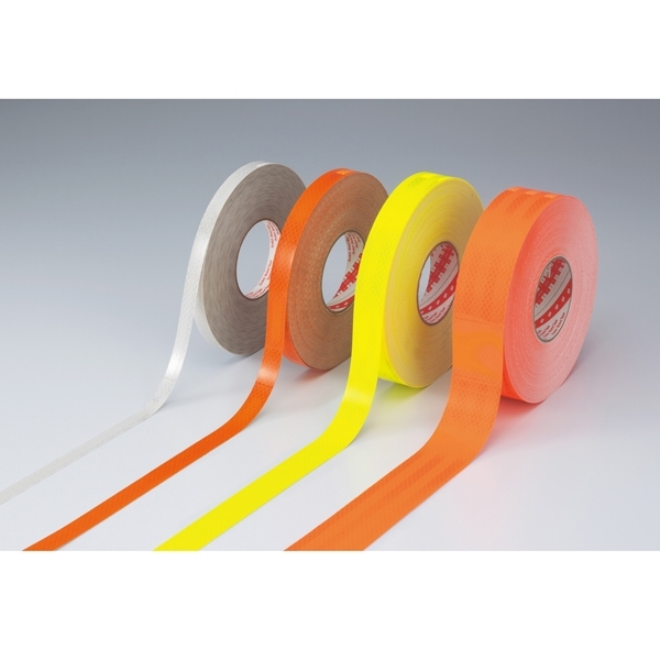 安全用品ストア: 高輝度反射テープ 15mm幅×45m カラー:蛍光黄 (390016) 蛍光テープ・反射テープ