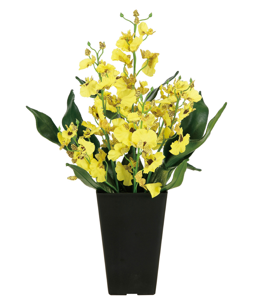 光触媒 人工観葉植物 造花 オンシジューム (高さ40cm)