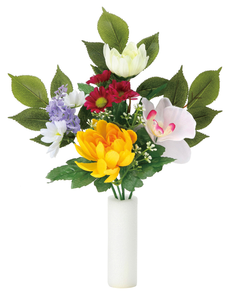 光触媒 人工観葉植物 造花 仏花ラン2個セット (高さ28cm)