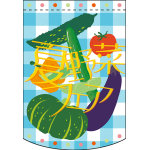 夏野菜フェア アーチ型 ミニフラッグ(遮光・両面印刷) (61051)