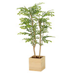光触媒 人工観葉植物 造花 ウッドボックスライトトネリコ1.0 (高さ100cm)