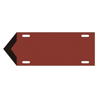 JIS配管識別標識 液体方向表示板 暗い赤 サイズ: (小) 80×210×1.8mm (174306)
