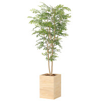 光触媒 人工観葉植物 造花 ウッドボックストネリコミックス1.8 (高さ180cm)