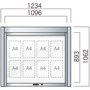 跳ね上げ式 壁付型 アルミ掲示板 AGS-1210W/1510W/1810W AGS