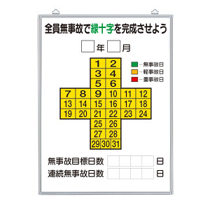 無災害記録表（板のみ） (315-11) - 安全用品・工事看板通販のサインモール