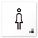 デザイナールームプレート 会社向け モノクロ1 女子トイレ1 白マットアクリル W150×H150 (AC-1515-OA-NH1-0105)