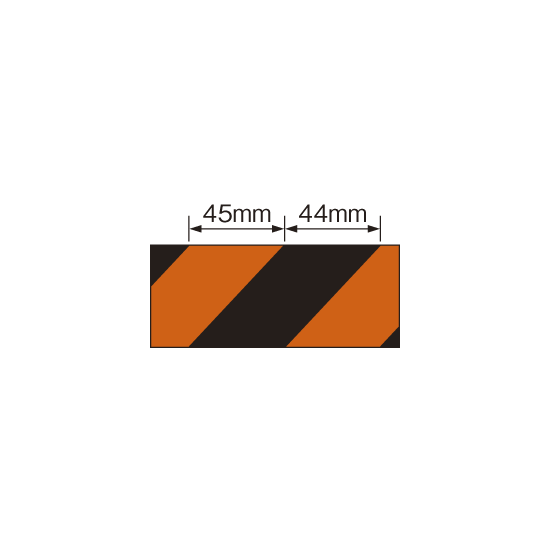 高輝度反射テープ 黒/オレンジ 10m巻 幅:45mm幅 (374-83) - 安全用品