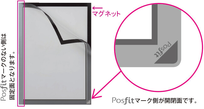 両面ウィンドウポスターケース ポスフィット2(コーナーマウント台紙付き) (POSfit2-B1) ポスターフレーム通販のサインモール